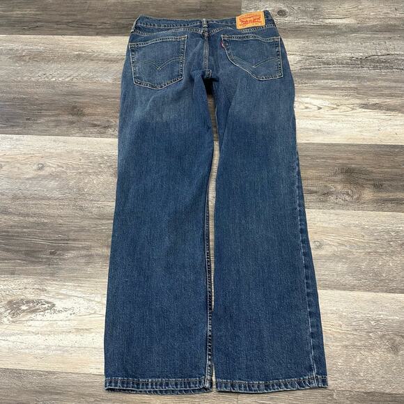 Levi's 514 Red Tab Mid Wash Faded Blue Mens 32x29 Straight Worn In Denim Jeans - Picture 1 of 11